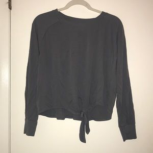 Blue gray tied shirt